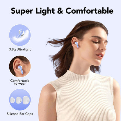 Bluetooth Kopfhörer, In Ear Kopfhörer Kabellos Bluetooth 5.3 mit 50H Tiefer Bass, 2024 Neue Kabellose Kopfhörer Noise Cancelling Earbuds mit 4 ENC Mic, IPX7 Wasserdicht Ohrhörer, USB-C Alcovic