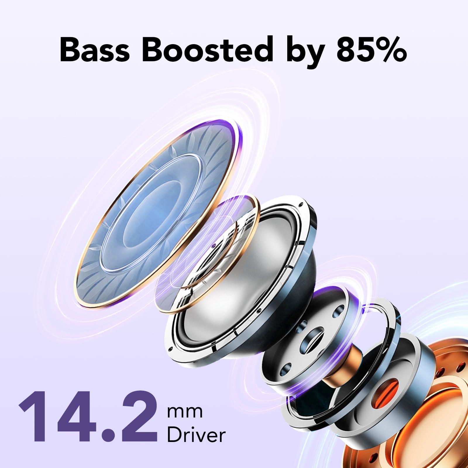 Bluetooth Kopfhörer, In Ear Kopfhörer Kabellos Bluetooth 5.3 mit 50H Tiefer Bass, 2024 Neue Kabellose Kopfhörer Noise Cancelling Earbuds mit 4 ENC Mic, IPX7 Wasserdicht Ohrhörer, USB-C Alcovic