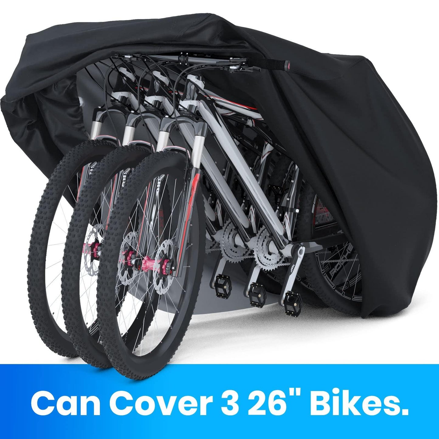 Favoto Fahrradabdeckung Wasserdicht Fahrrad Abdeckplane für 2-3 Fahrräder 210D Oxford-Gewebe Fahrradgarage Plane Fahrrad Schutzhülle Abdeckhaube mit Beutel 200 x 105x 110CM (Orange-Schwarz) Alcovic