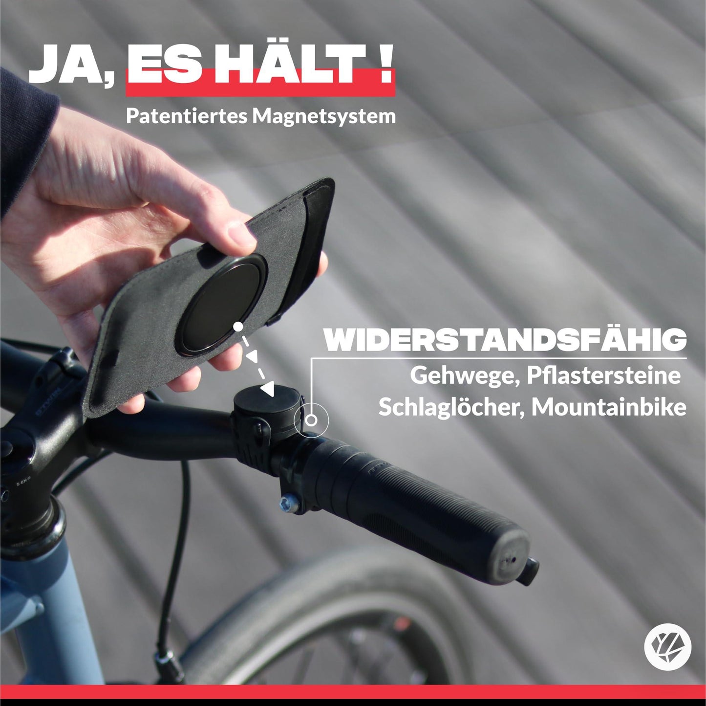 Shapeheart französische Innovation, Magnetische Fahrrad-Handyhalterung mit Abnehmbarer wetterfester Hülle. Telefonhalterung für Elektrofahrräder, Fahrräder, Roller, Mountainbikes... Fahrradzubehör Alcovic