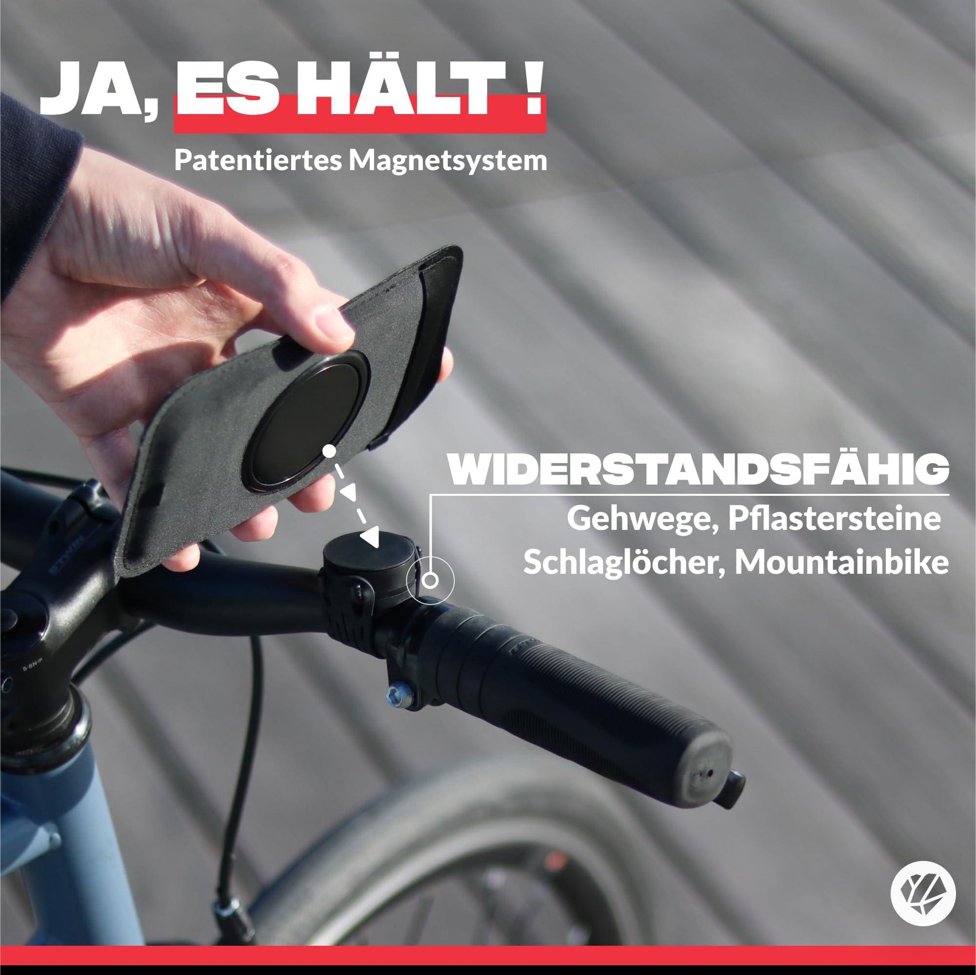Shapeheart französische Innovation, Magnetische Fahrrad-Handyhalterung mit Abnehmbarer wetterfester Hülle. Telefonhalterung für Elektrofahrräder, Fahrräder, Roller, Mountainbikes... Fahrradzubehör Alcovic