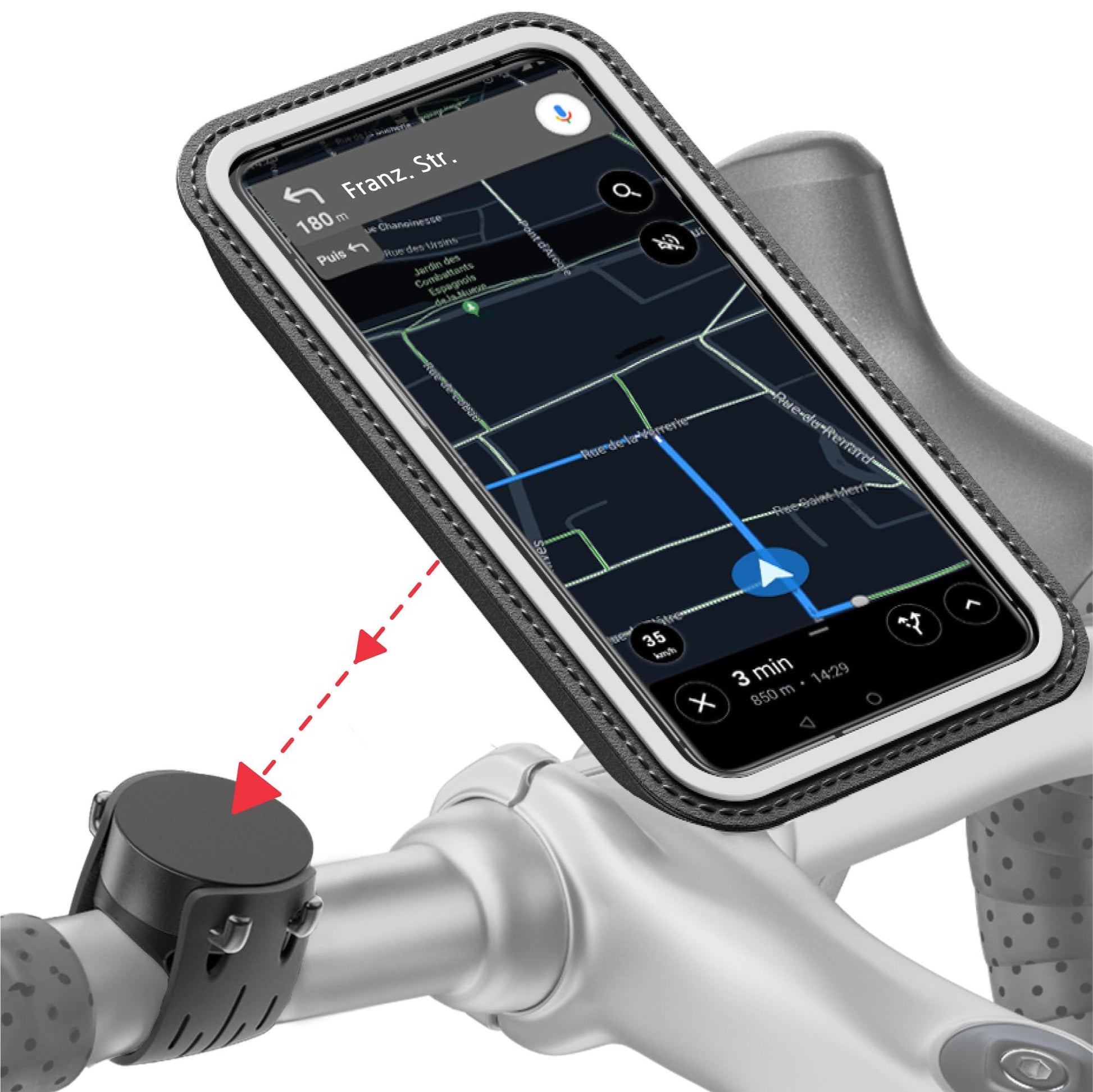 Shapeheart französische Innovation, Magnetische Fahrrad-Handyhalterung mit Abnehmbarer wetterfester Hülle. Telefonhalterung für Elektrofahrräder, Fahrräder, Roller, Mountainbikes... Fahrradzubehör Alcovic