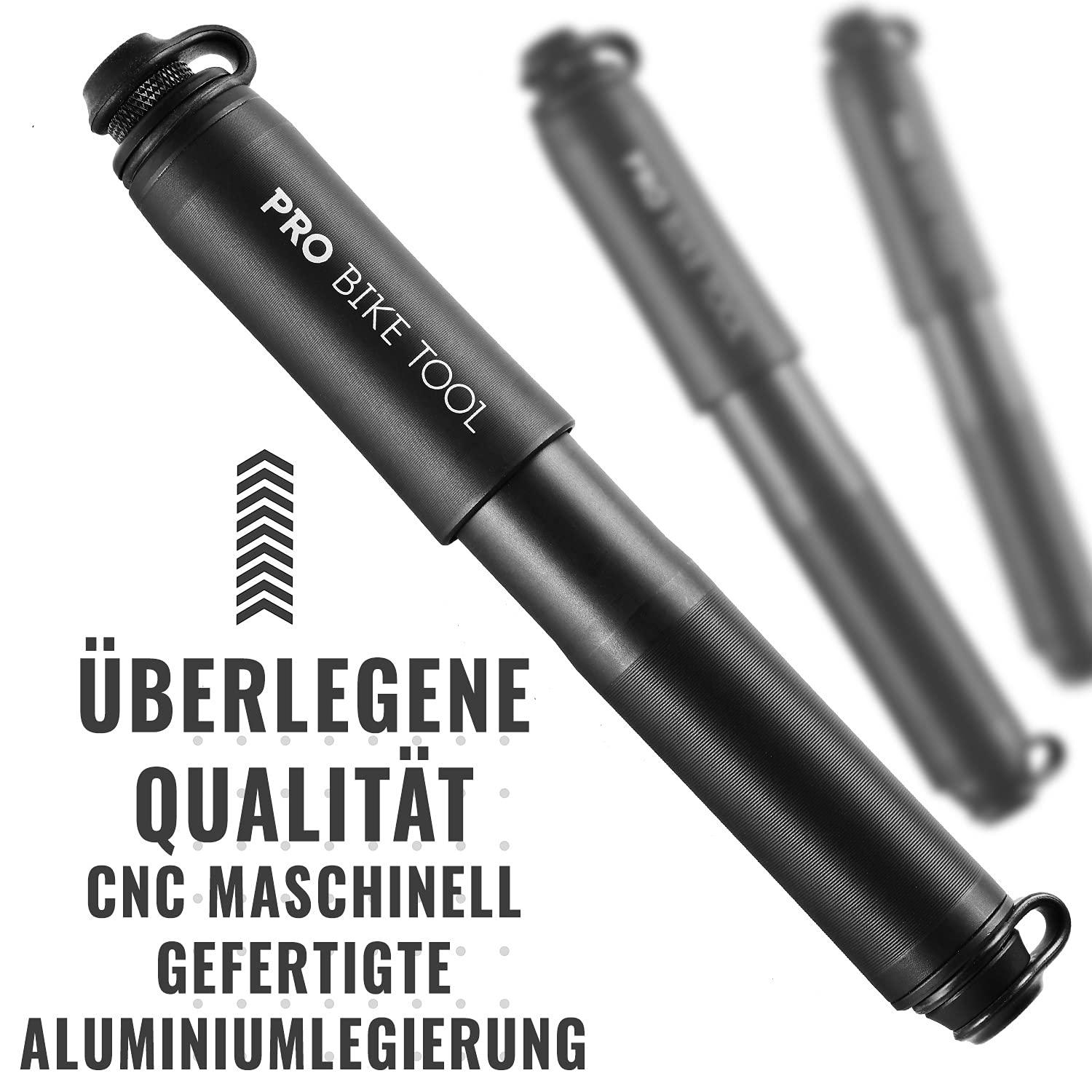 Pro Bike Tool Mini-Fahrradpumpe für Presta- und Schraderventile, Hochdruck-PSI, zuverlässig, kompakt und leicht, hervorragende Qualität und Leistung, Fahrrad-Reifenpumpe für Rennräder, Mountainbikes und BMX-Fahrräder Alcovic