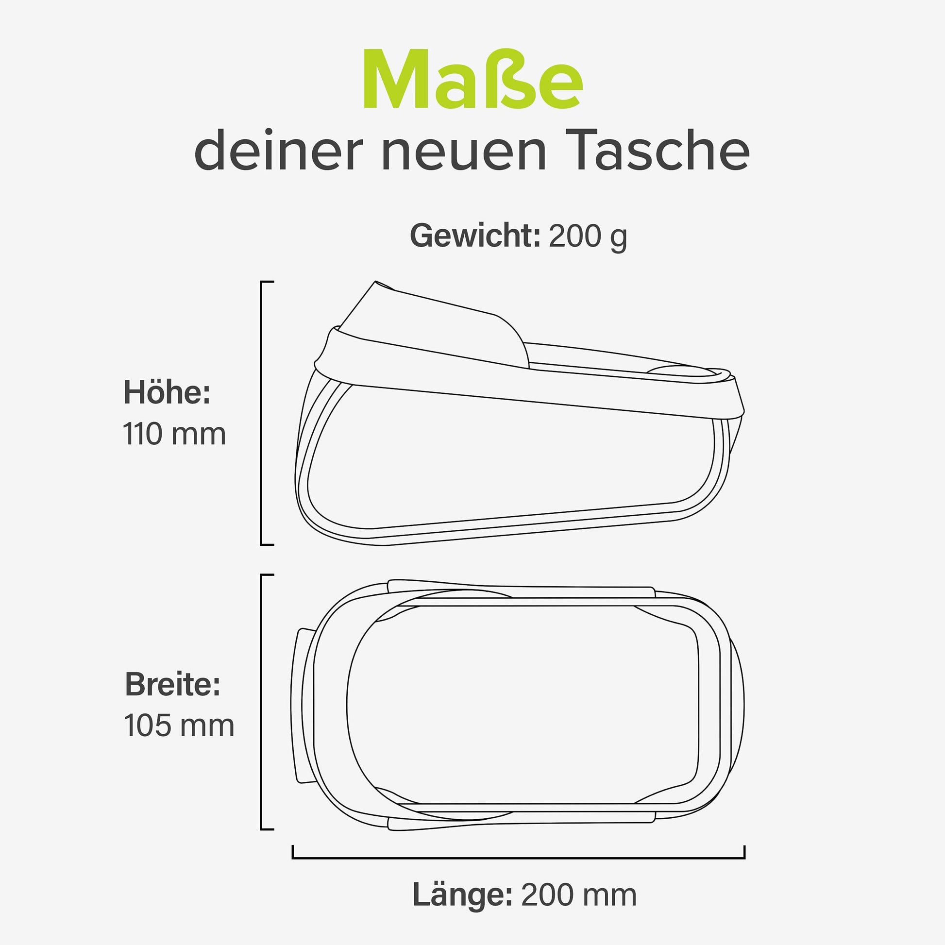 velmia lenkertasche VELMIA Fahrrad Rahmentasche - Wasserdicht & Ideal für Navigation
