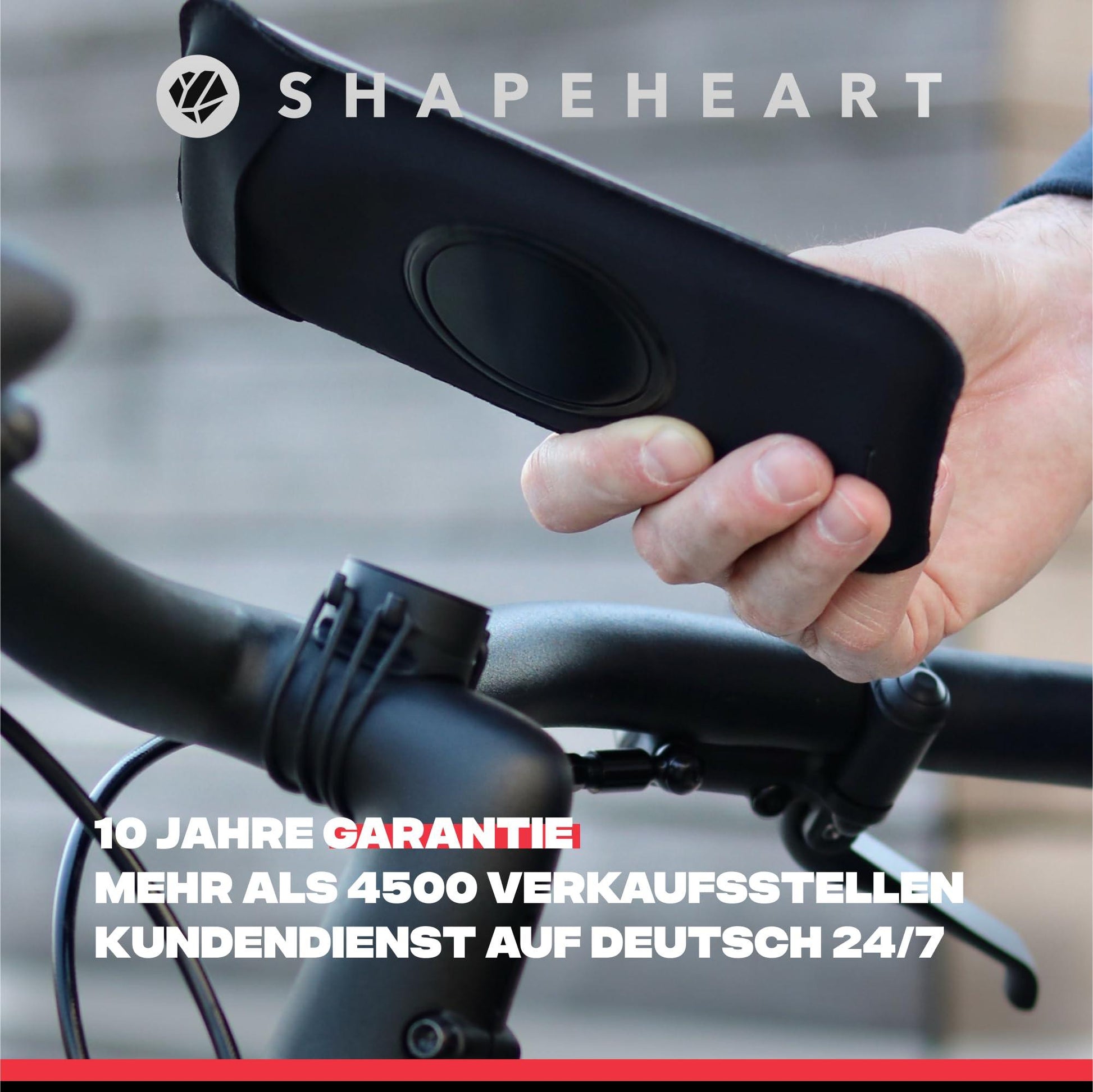 Shapeheart französische Innovation, Magnetische Fahrrad-Handyhalterung mit Abnehmbarer wetterfester Hülle. Telefonhalterung für Elektrofahrräder, Fahrräder, Roller, Mountainbikes... Fahrradzubehör Alcovic