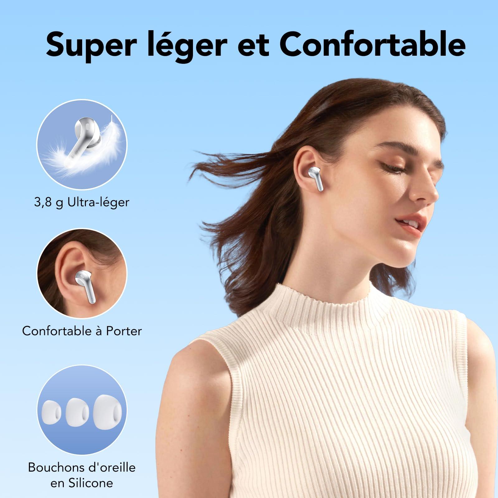 Bluetooth Kopfhörer, In Ear Kopfhörer Kabellos Bluetooth 5.3 mit 50H Tiefer Bass, 2024 Neue Kabellose Kopfhörer Noise Cancelling Earbuds mit 4 ENC Mic, IPX7 Wasserdicht Ohrhörer, USB-C Alcovic