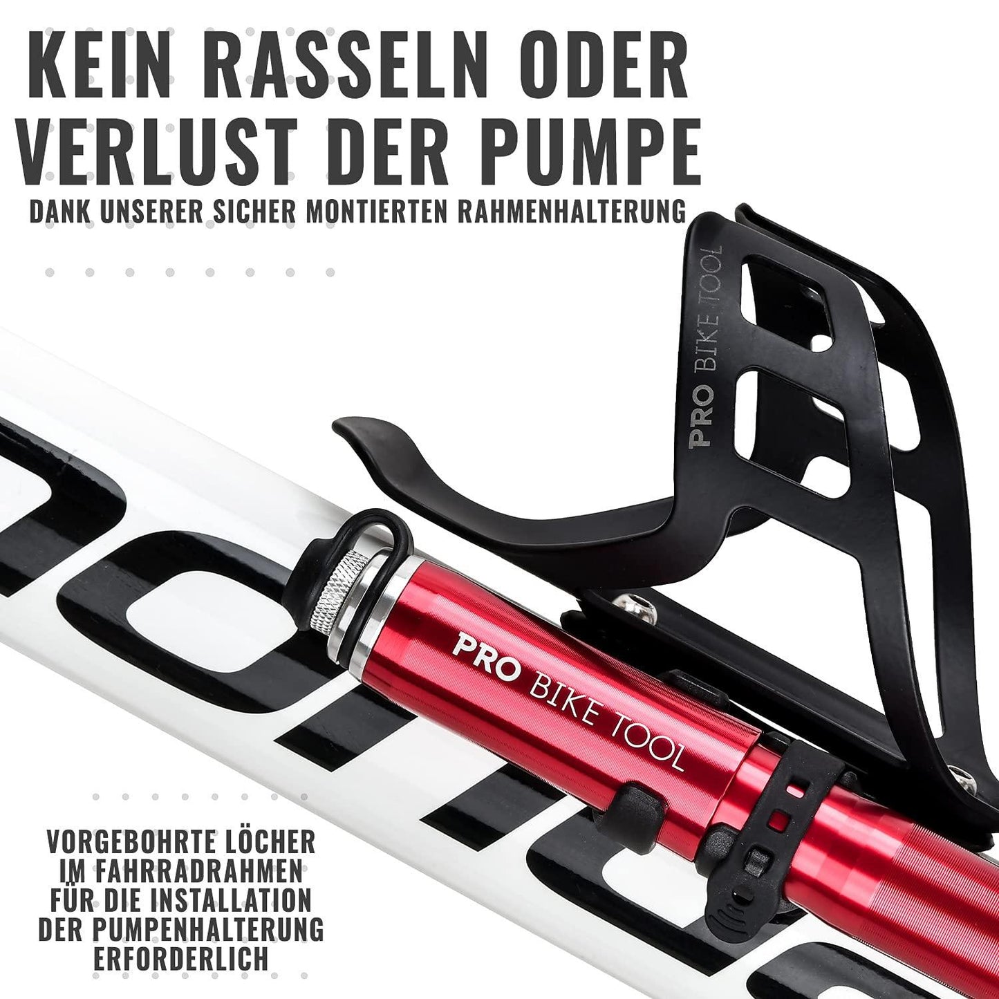 Pro Bike Tool Mini-Fahrradpumpe für Presta- und Schraderventile, Hochdruck-PSI, zuverlässig, kompakt und leicht, hervorragende Qualität und Leistung, Fahrrad-Reifenpumpe für Rennräder, Mountainbikes und BMX-Fahrräder Alcovic