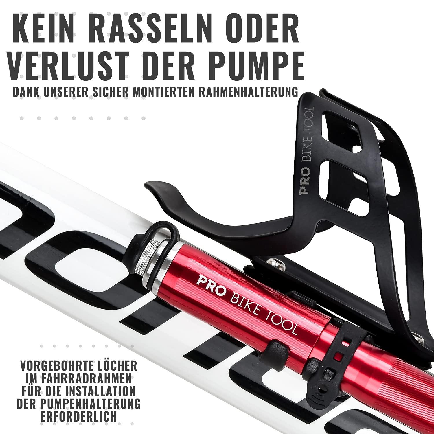 Pro Bike Tool Mini-Fahrradpumpe für Presta- und Schraderventile, Hochdruck-PSI, zuverlässig, kompakt und leicht, hervorragende Qualität und Leistung, Fahrrad-Reifenpumpe für Rennräder, Mountainbikes und BMX-Fahrräder Alcovic