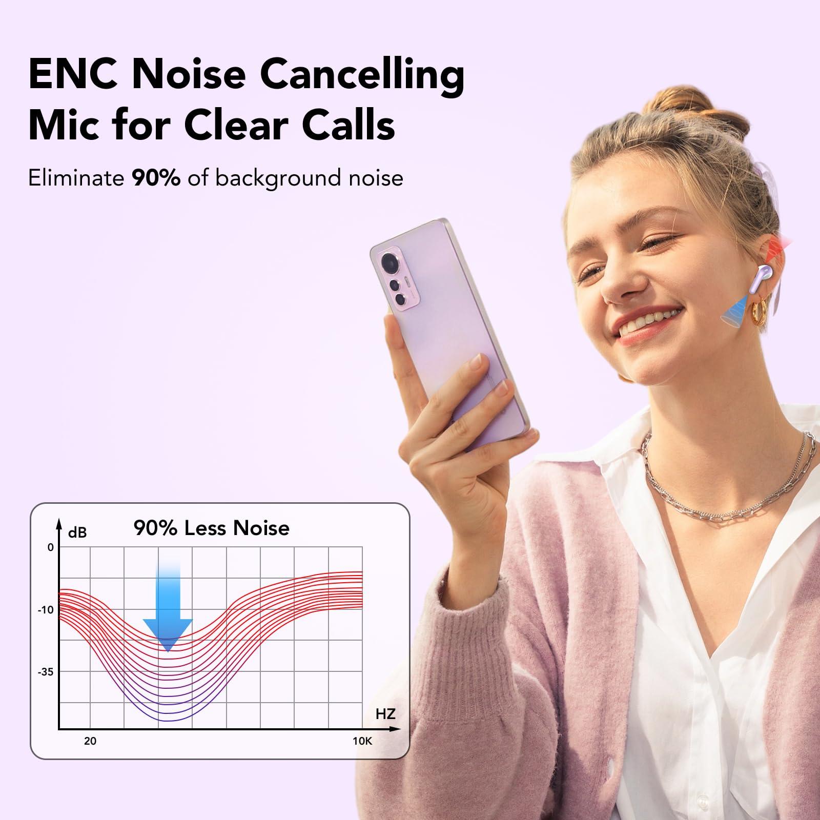 Bluetooth Kopfhörer, In Ear Kopfhörer Kabellos Bluetooth 5.3 mit 50H Tiefer Bass, 2024 Neue Kabellose Kopfhörer Noise Cancelling Earbuds mit 4 ENC Mic, IPX7 Wasserdicht Ohrhörer, USB-C Alcovic