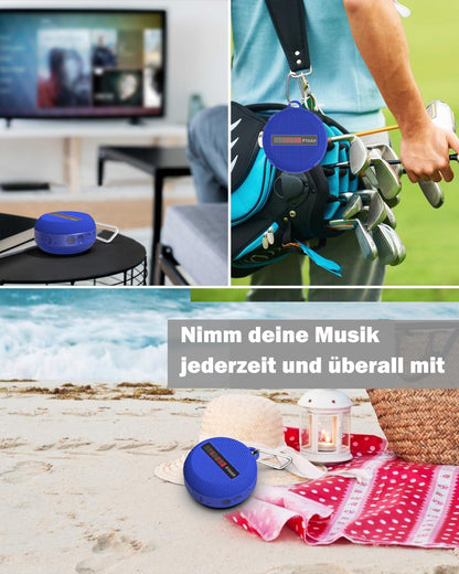 Inwa Bluetooth Fahrrad Lautsprecher Tragbarer, 5w8H IPX7 Ausgestattet Fahrradständer, Karabinerhaken, Eingebautes Mikrofon, TF-Kartenmodus, 480 Min Spielzeit(Geschwindigkeitsanzeige) Alcovic