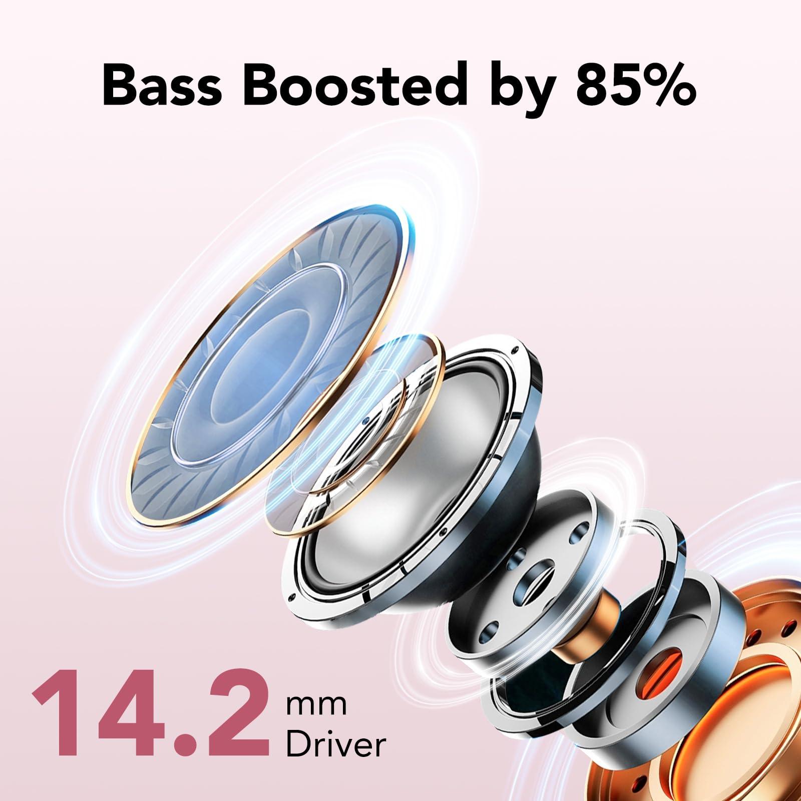 Bluetooth Kopfhörer, In Ear Kopfhörer Kabellos Bluetooth 5.3 mit 50H Tiefer Bass, 2024 Neue Kabellose Kopfhörer Noise Cancelling Earbuds mit 4 ENC Mic, IPX7 Wasserdicht Ohrhörer, USB-C Alcovic