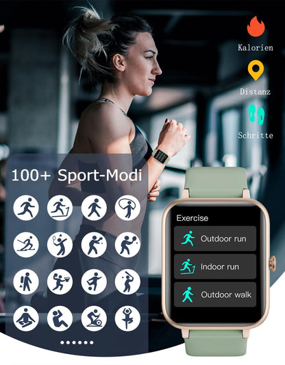 GRV Smartwatch für Damen Herren mit Telefonfunktion,Fitnessuhr mit Herzfrequenzmessung,SpO2,Schrittzähler,Schlafmonitor,Multi Trainingsmodi für iOS Android Handy Alcovic