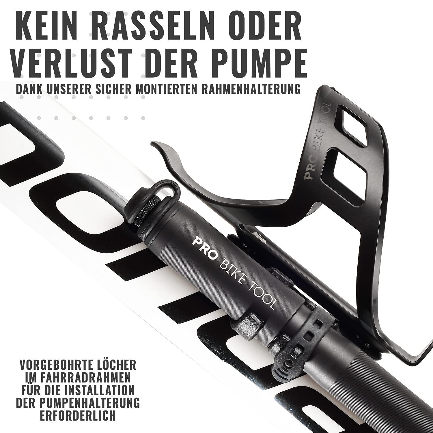 Pro Bike Tool Mini-Fahrradpumpe für Presta- und Schraderventile, Hochdruck-PSI, zuverlässig, kompakt und leicht, hervorragende Qualität und Leistung, Fahrrad-Reifenpumpe für Rennräder, Mountainbikes und BMX-Fahrräder Alcovic