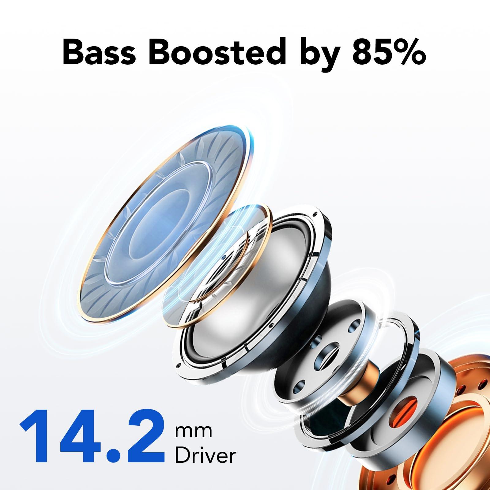 Bluetooth Kopfhörer, In Ear Kopfhörer Kabellos Bluetooth 5.3 mit 50H Tiefer Bass, 2024 Neue Kabellose Kopfhörer Noise Cancelling Earbuds mit 4 ENC Mic, IPX7 Wasserdicht Ohrhörer, USB-C Alcovic