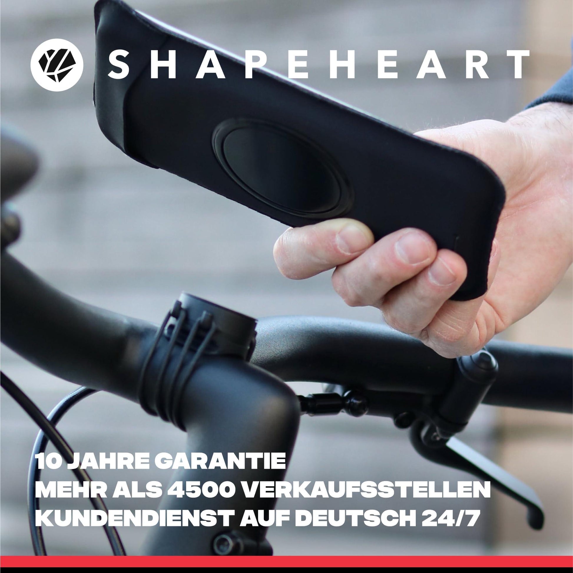Shapeheart französische Innovation, Magnetische Fahrrad-Handyhalterung mit Abnehmbarer wetterfester Hülle. Telefonhalterung für Elektrofahrräder, Fahrräder, Roller, Mountainbikes... Fahrradzubehör Alcovic
