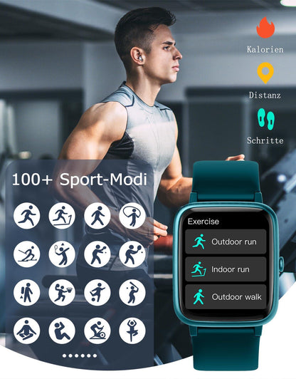 GRV Smartwatch für Damen Herren mit Telefonfunktion,Fitnessuhr mit Herzfrequenzmessung,SpO2,Schrittzähler,Schlafmonitor,Multi Trainingsmodi für iOS Android Handy Alcovic