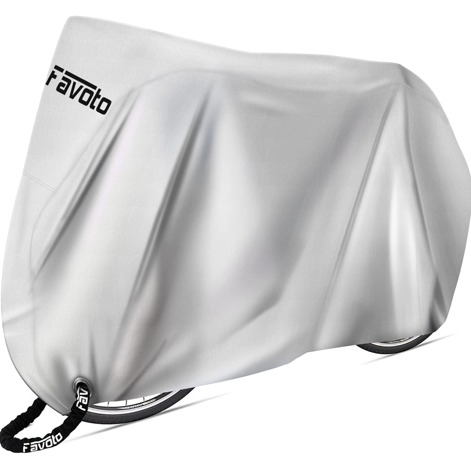 Favoto Fahrradabdeckung Wasserdicht Fahrrad Abdeckplane für 2-3 Fahrräder 210D Oxford-Gewebe Fahrradgarage Plane Fahrrad Schutzhülle Abdeckhaube mit Beutel 200 x 105x 110CM (Orange-Schwarz) Alcovic