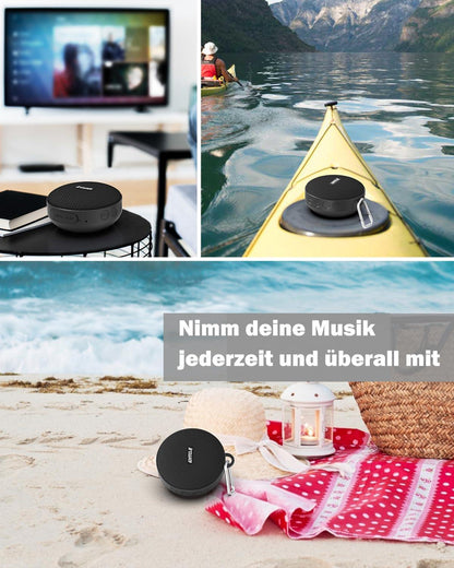 Inwa Bluetooth Fahrrad Lautsprecher Tragbarer, 5w8H IPX7 Ausgestattet Fahrradständer, Karabinerhaken, Eingebautes Mikrofon, TF-Kartenmodus, 480 Min Spielzeit(Geschwindigkeitsanzeige) Alcovic