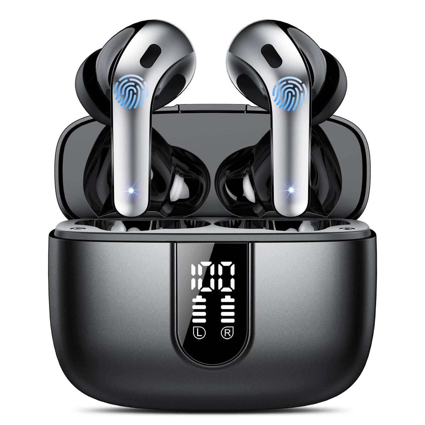 Bluetooth Kopfhörer, In Ear Kopfhörer Kabellos Bluetooth 5.3 mit 50H Tiefer Bass, 2024 Neue Kabellose Kopfhörer Noise Cancelling Earbuds mit 4 ENC Mic, IPX7 Wasserdicht Ohrhörer, USB-C Alcovic