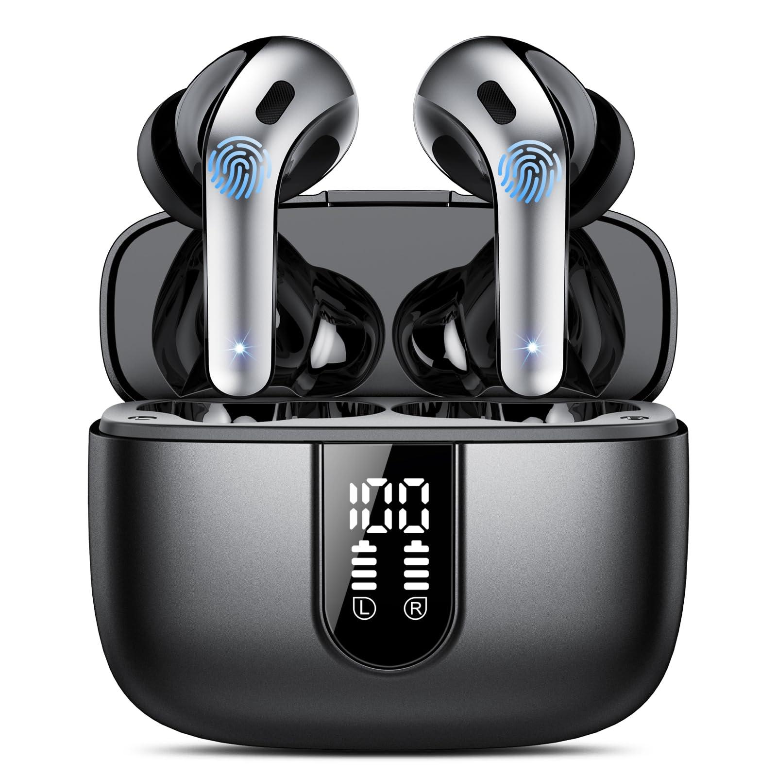 Bluetooth Kopfhörer, In Ear Kopfhörer Kabellos Bluetooth 5.3 mit 50H Tiefer Bass, 2024 Neue Kabellose Kopfhörer Noise Cancelling Earbuds mit 4 ENC Mic, IPX7 Wasserdicht Ohrhörer, USB-C Alcovic