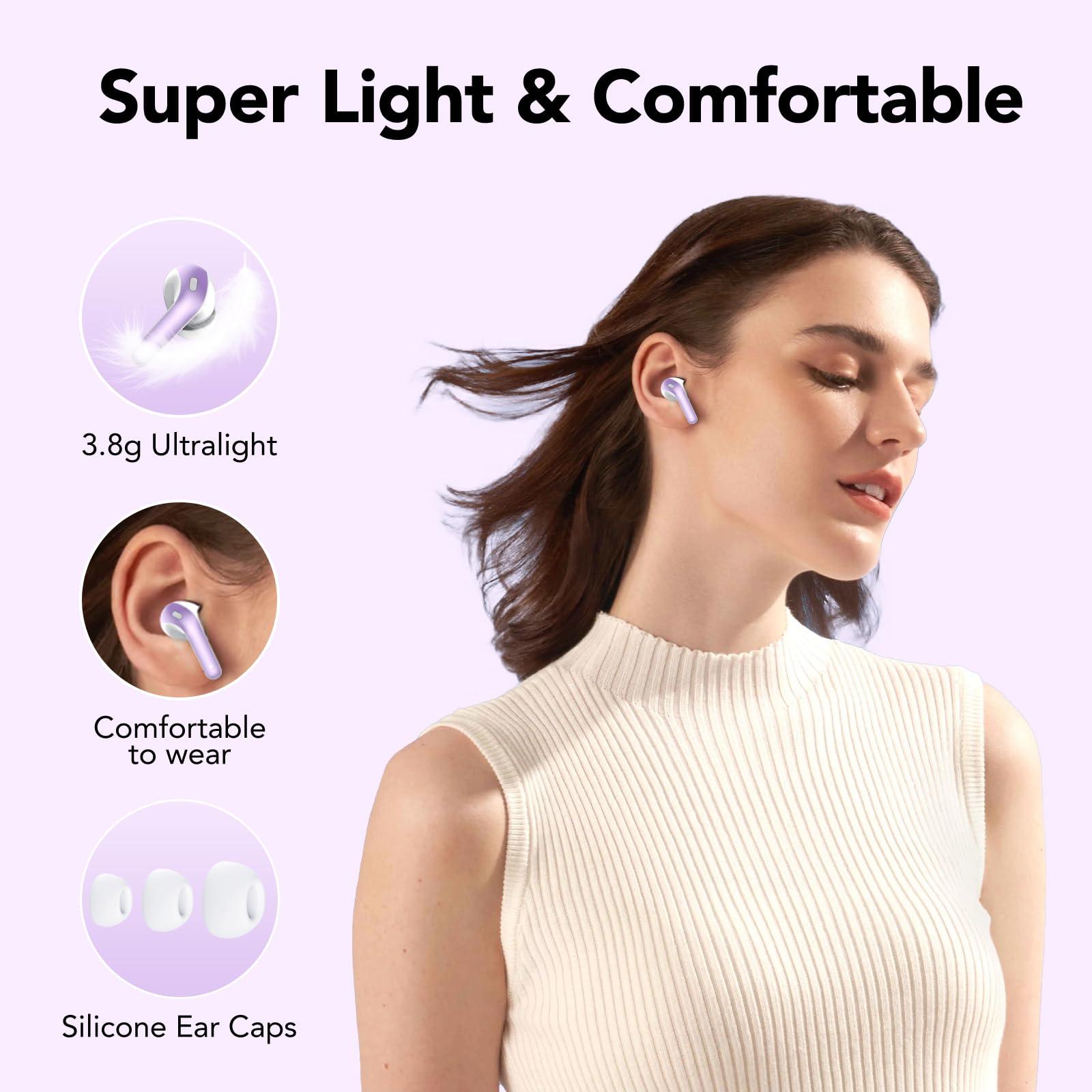 Bluetooth Kopfhörer, In Ear Kopfhörer Kabellos Bluetooth 5.3 mit 50H Tiefer Bass, 2024 Neue Kabellose Kopfhörer Noise Cancelling Earbuds mit 4 ENC Mic, IPX7 Wasserdicht Ohrhörer, USB-C Alcovic