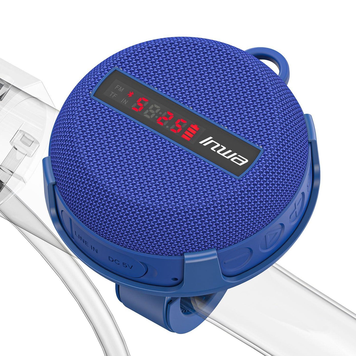 Inwa Bluetooth Fahrrad Lautsprecher Tragbarer, 5w8H IPX7 Ausgestattet Fahrradständer, Karabinerhaken, Eingebautes Mikrofon, TF-Kartenmodus, 480 Min Spielzeit(Geschwindigkeitsanzeige) Alcovic