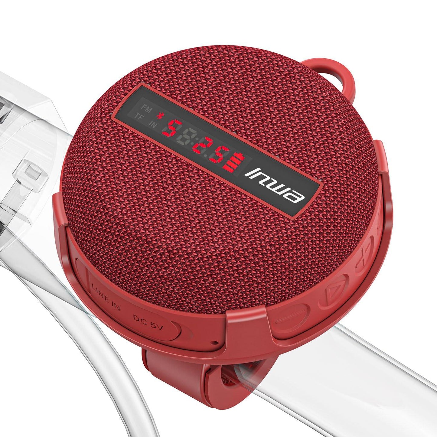 Inwa Bluetooth Fahrrad Lautsprecher Tragbarer, 5w8H IPX7 Ausgestattet Fahrradständer, Karabinerhaken, Eingebautes Mikrofon, TF-Kartenmodus, 480 Min Spielzeit(Geschwindigkeitsanzeige) Alcovic