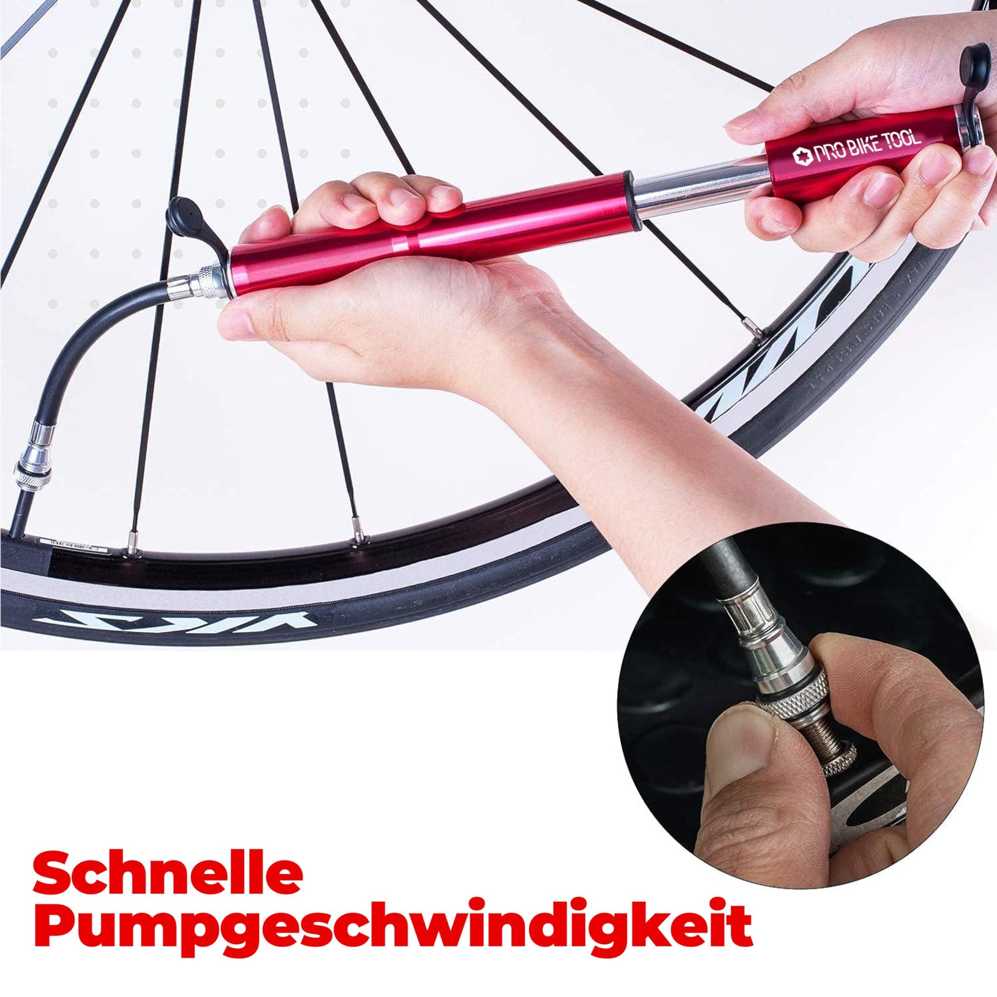 Pro Bike Tool Mini-Fahrradpumpe für Presta- und Schraderventile, Hochdruck-PSI, zuverlässig, kompakt und leicht, hervorragende Qualität und Leistung, Fahrrad-Reifenpumpe für Rennräder, Mountainbikes und BMX-Fahrräder Alcovic