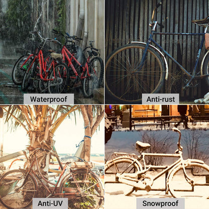 Favoto Fahrradabdeckung Wasserdicht Fahrrad Abdeckplane für 2-3 Fahrräder 210D Oxford-Gewebe Fahrradgarage Plane Fahrrad Schutzhülle Abdeckhaube mit Beutel 200 x 105x 110CM (Orange-Schwarz) Alcovic