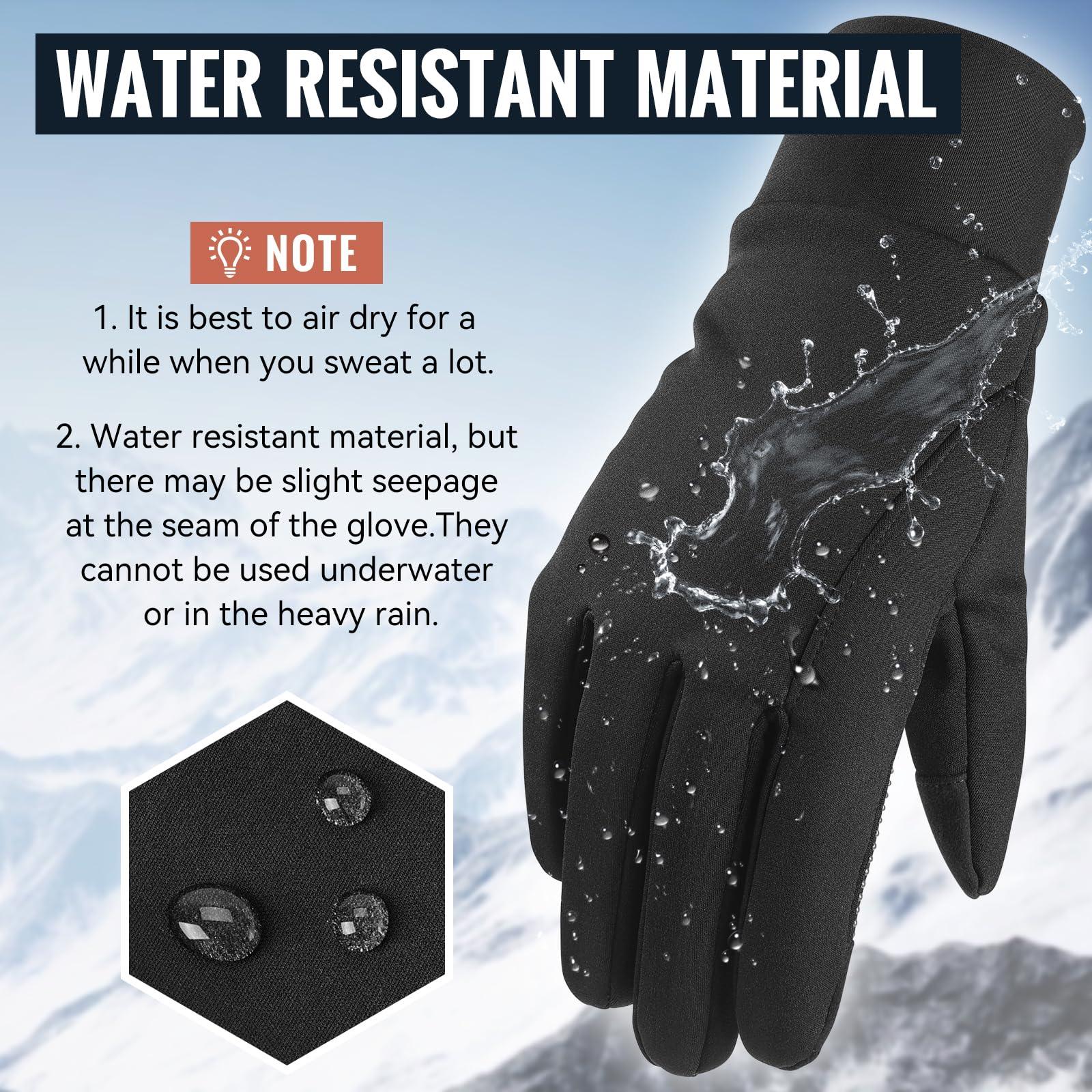 OZERO Herren Wasserdicht Thermohandschuhe, Touchscreen Winterhandschuhe Fahrhandschuhe Fahrradhandschuhe Laufhandschuhe Alcovic