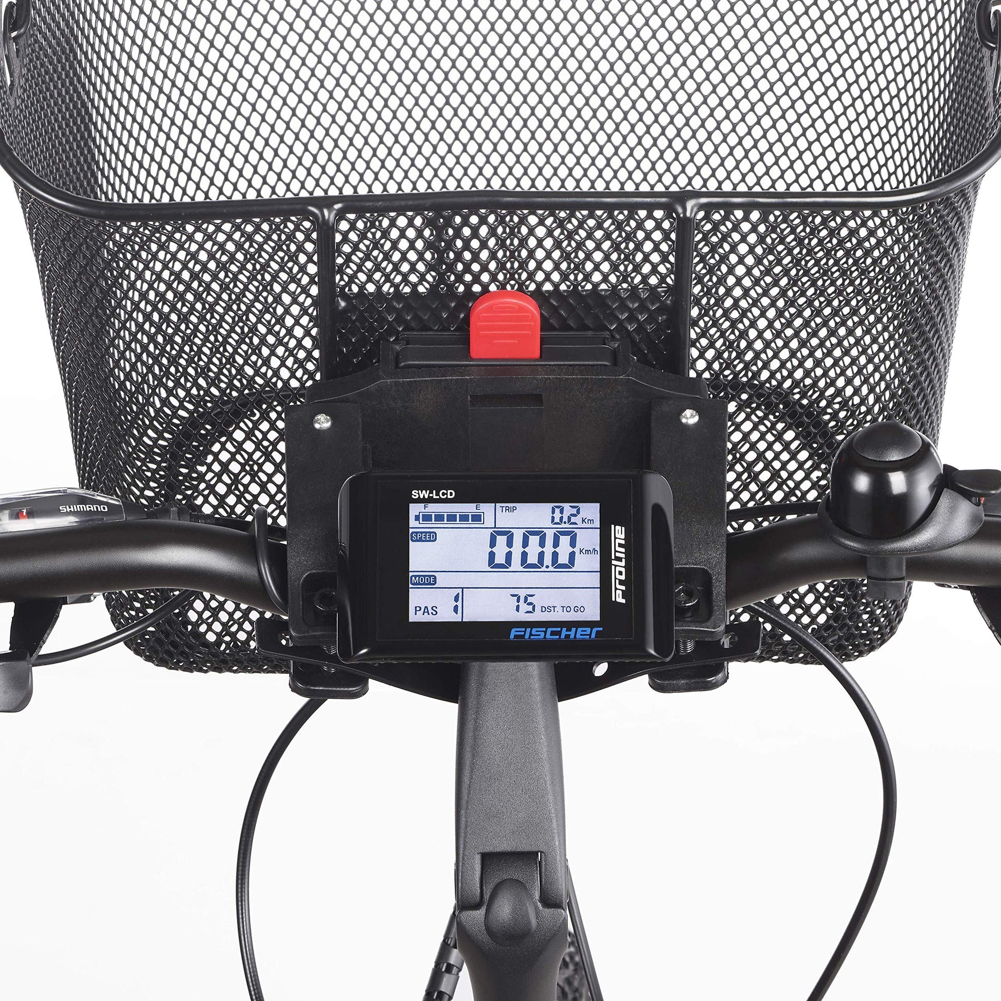 FISCHER Lenkerkorb mit Schnellbefestigung, speziell für E-Bikes entwickelt, Tragkraft 5kg, passend für alle gängigen Displays mit einer Breite von 9 cm, u.a. für BOSCH Displays Alcovic