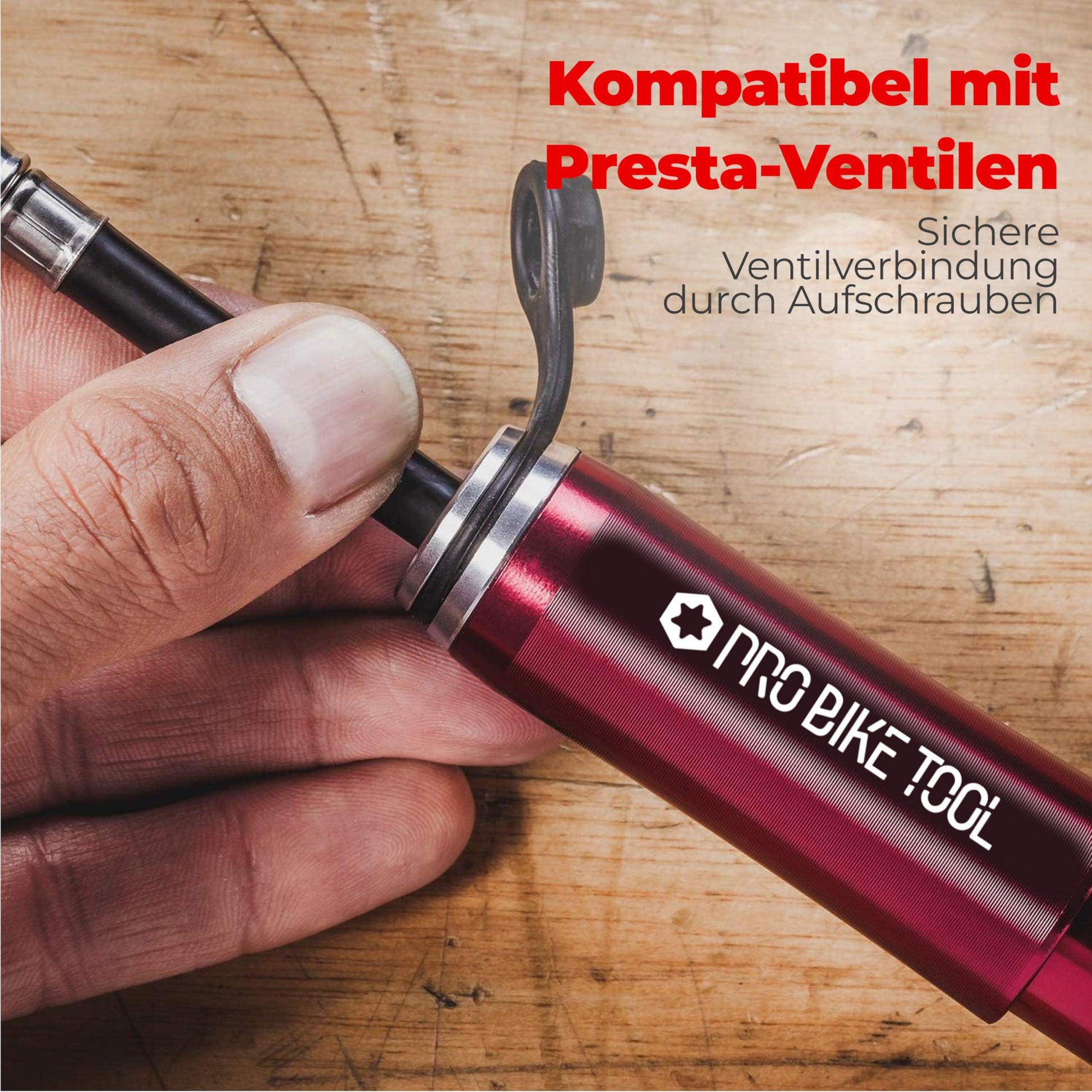 Pro Bike Tool Mini-Fahrradpumpe für Presta- und Schraderventile, Hochdruck-PSI, zuverlässig, kompakt und leicht, hervorragende Qualität und Leistung, Fahrrad-Reifenpumpe für Rennräder, Mountainbikes und BMX-Fahrräder Alcovic