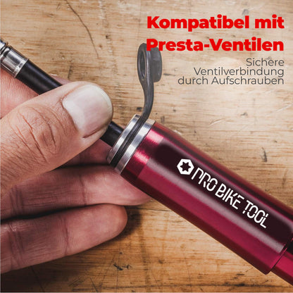 Pro Bike Tool Mini-Fahrradpumpe für Presta- und Schraderventile, Hochdruck-PSI, zuverlässig, kompakt und leicht, hervorragende Qualität und Leistung, Fahrrad-Reifenpumpe für Rennräder, Mountainbikes und BMX-Fahrräder Alcovic