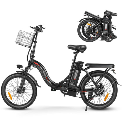 SAMEBIKE CY20-FT zusammenklappbares 20-Zoll-Elektrofahrrad mit 350W Motor und abnehmbarem 36V12 Ah Akku Alcovic