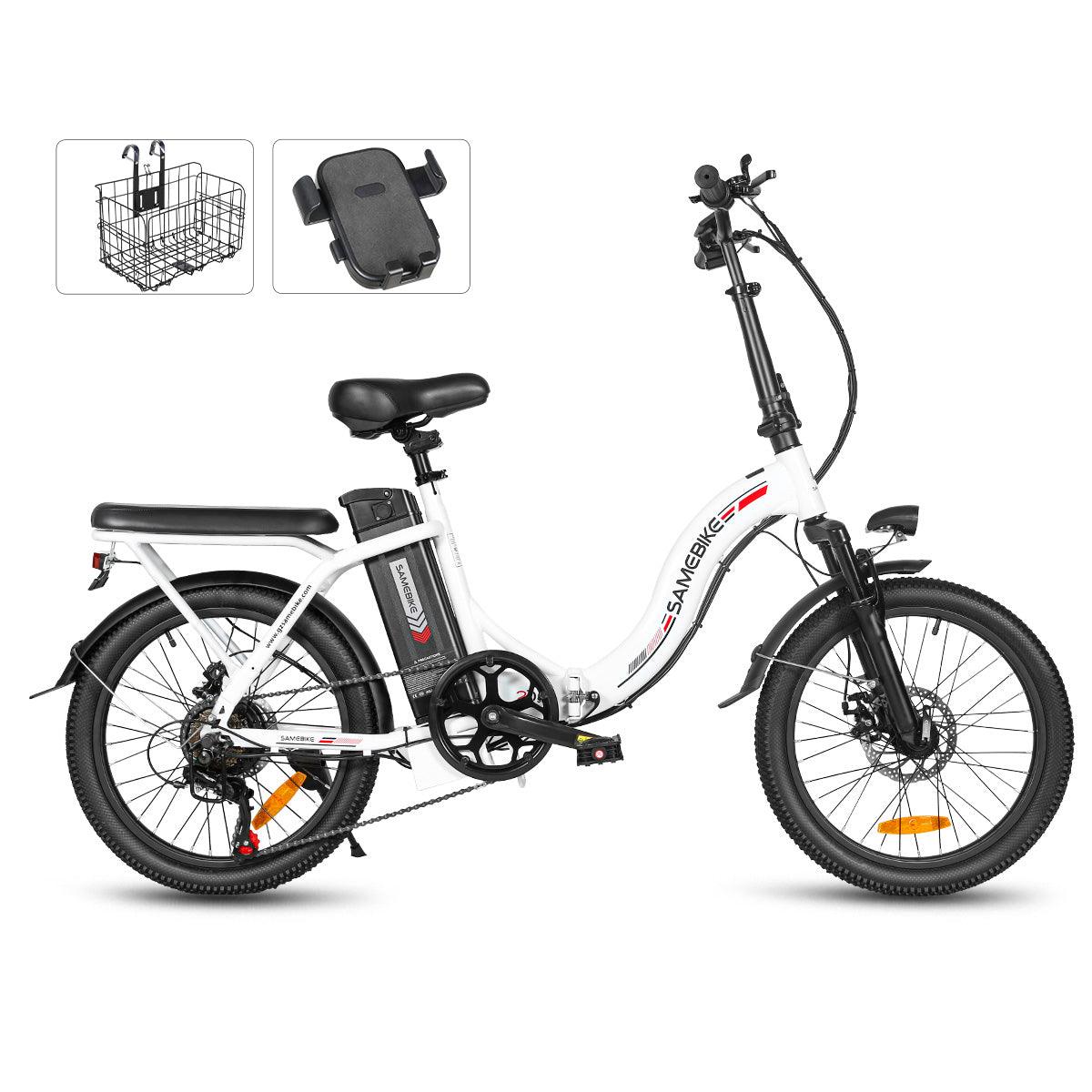 SAMEBIKE CY20-FT zusammenklappbares 20-Zoll-Elektrofahrrad mit 350W Motor und abnehmbarem 36V12 Ah Akku Alcovic