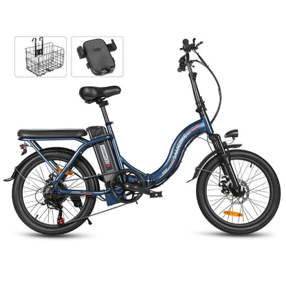 SAMEBIKE CY20-FT zusammenklappbares 20-Zoll-Elektrofahrrad mit 350W Motor und abnehmbarem 36V12 Ah Akku Alcovic